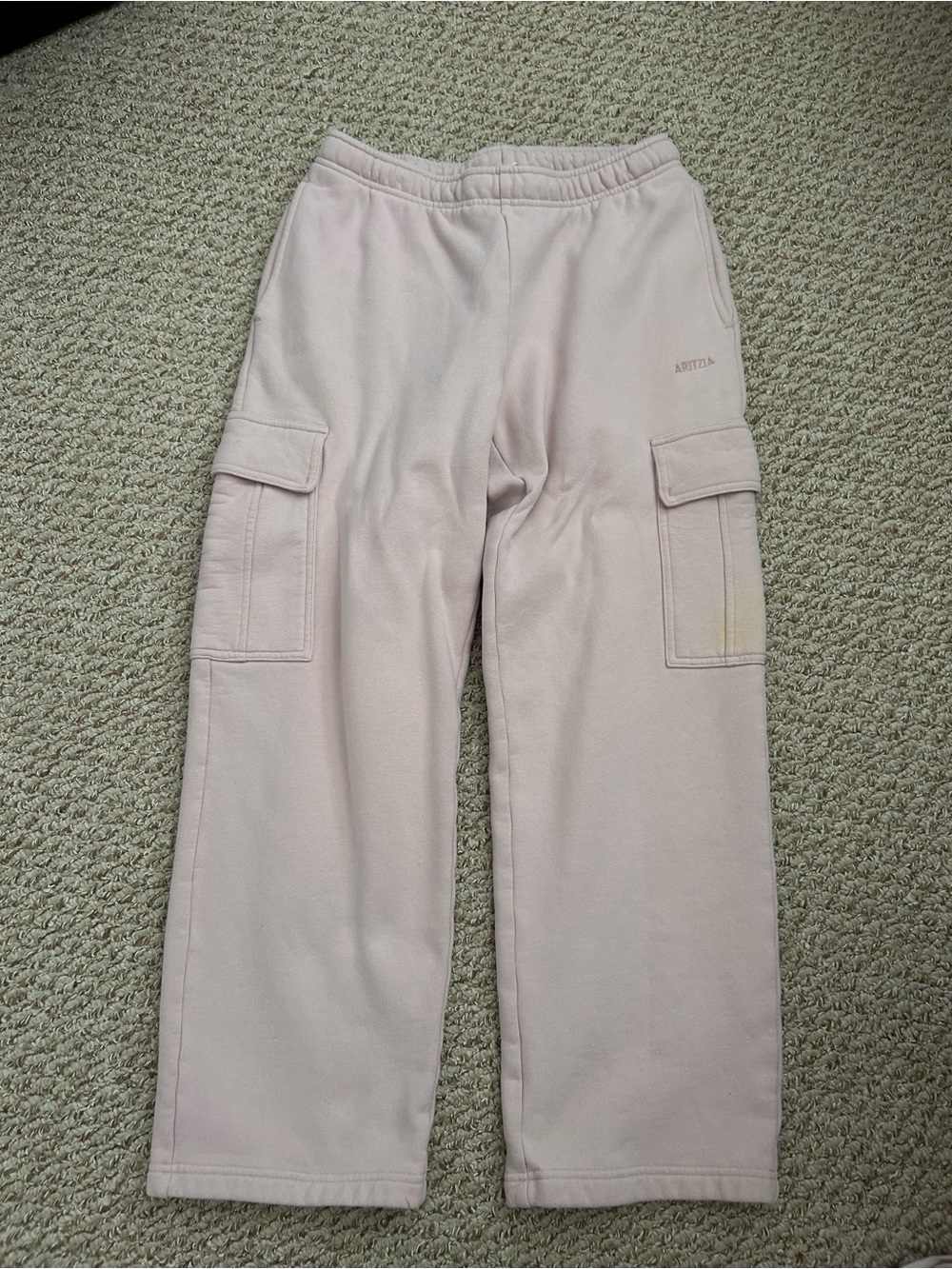 Aritzia Cargo Sweatpants in Light Pink
